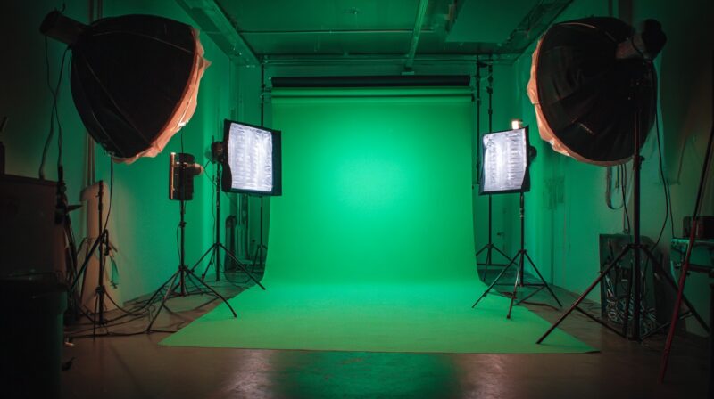 Studio Photography With Clean Green Backdrop And Special Light
